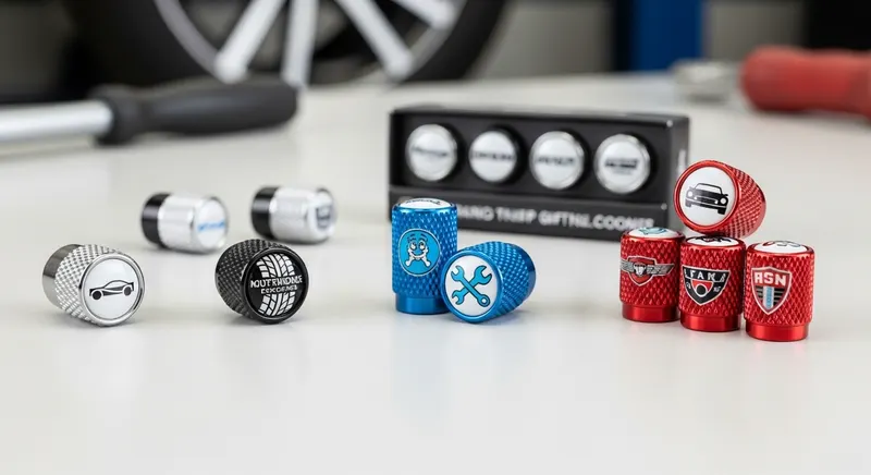 custom printed tyre valve caps for automotive service gifts - promotional merchandise
